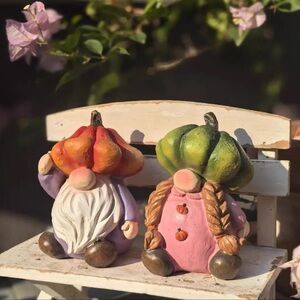 Resin Harvest Gnome Ornaments Resin Harvest Gnome Ornaments - Pumpkin Design